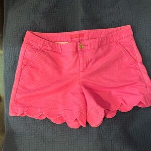 Lily Pulitzer size 16 hot pink scallop hem shorts